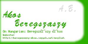 akos beregszaszy business card